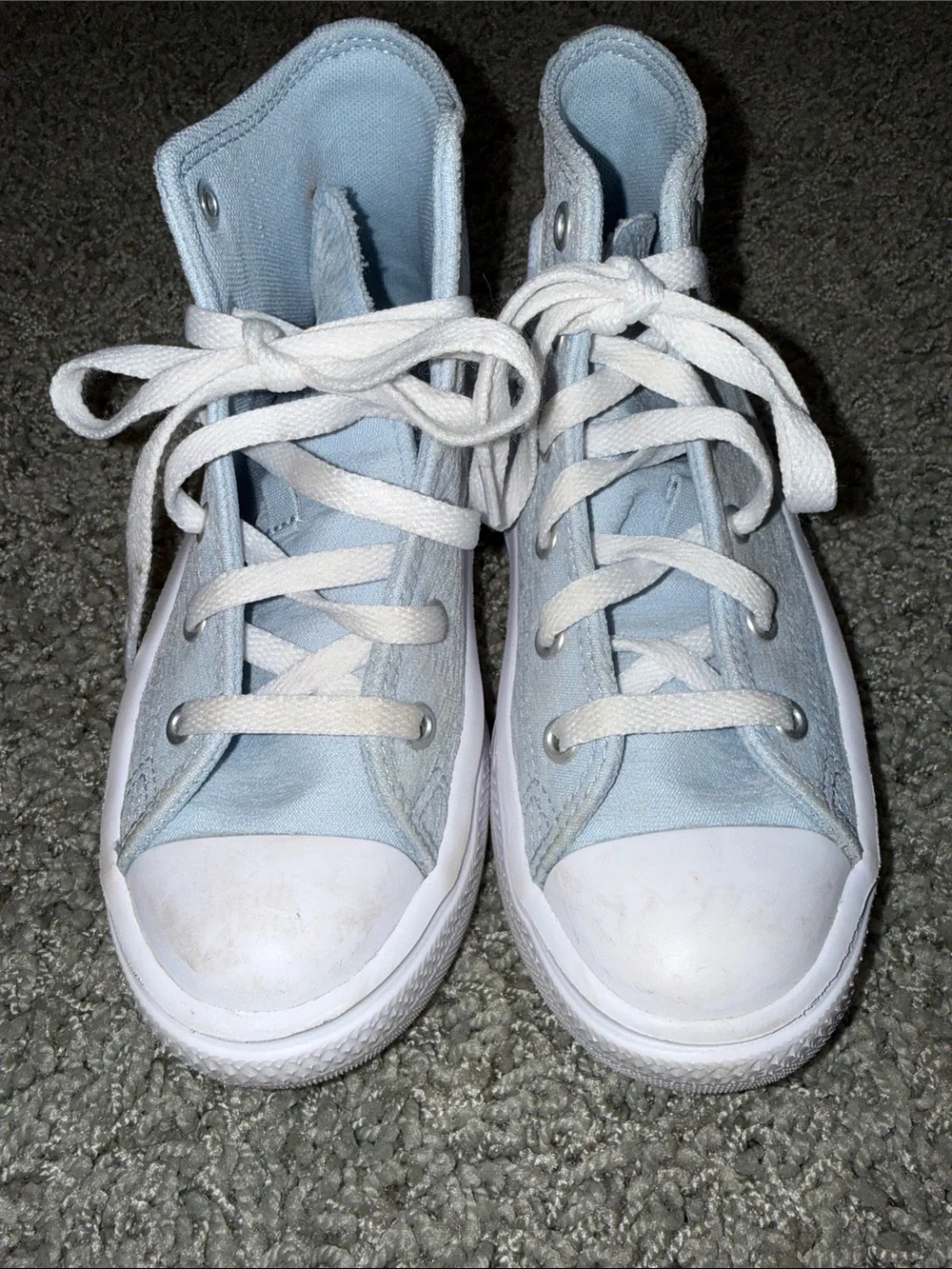 Light Blue High-Top Platform Canvas Sneakers - Girls (1)